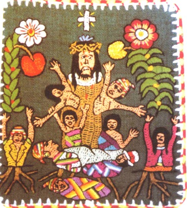 Foto: Stickerei aus Theolog. Werkstätten SANTIAGO DE PUPUJA Foto: Stickerei aus Theolog. Werkstätten SANTIAGO DE PUPUJA