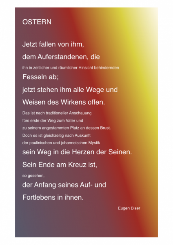 Ostern 2014 - Text von Eugen Biser